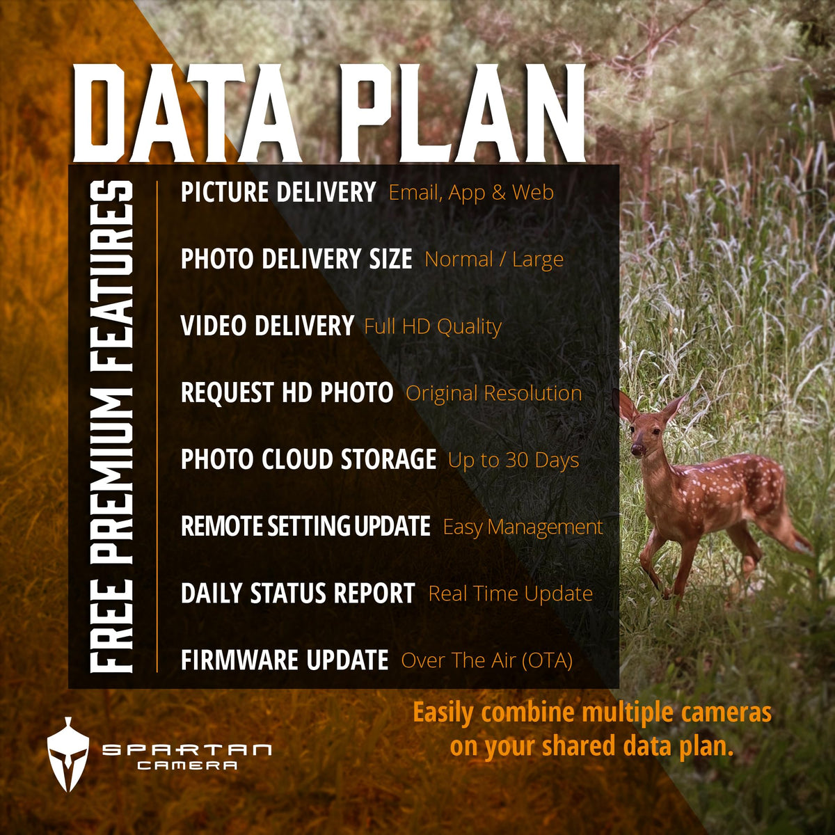 Spartan Camera GoCam2 Cellular, APP Control Trail Camera, 4G LTE, 1080P Video, FHD Photos, No Glow, Night Vision, Motion Activated, IP65 Water Resistant (Spartan Areus, Multi-Carrier)