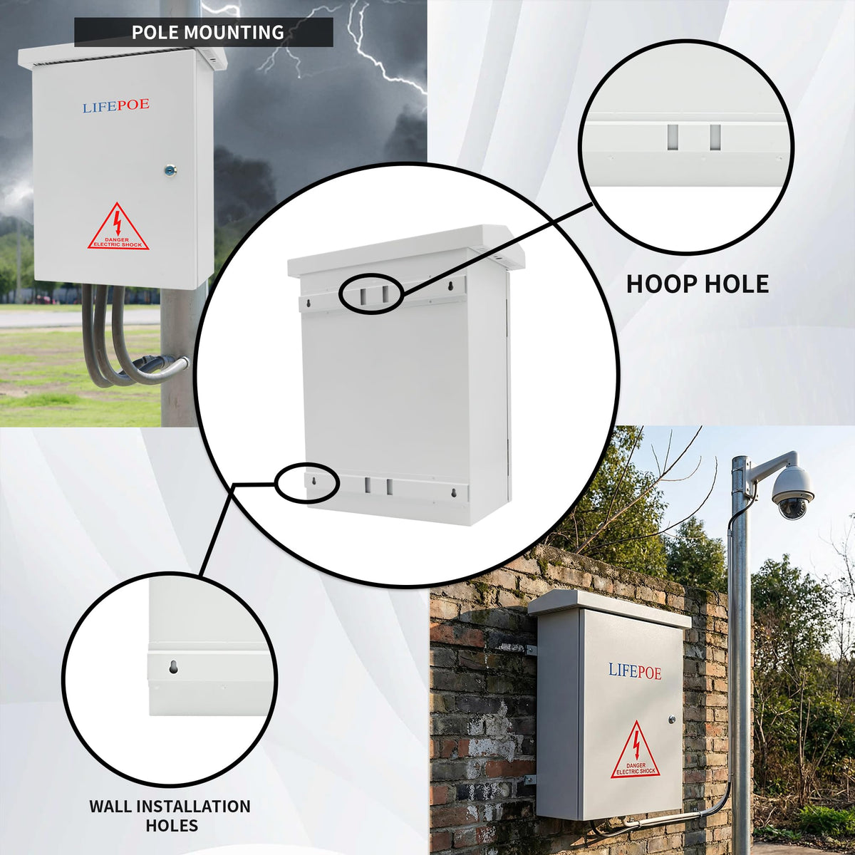 NEMA Outdoor Electrical Box (15.7″ x 11.8″ x 7.9″) Metal Enclosure, Universal IP Waterproof Equipment Box w/DC Fan & 12V Adapter, Removable DIY Mounting Plate, One-Piece Ventilation