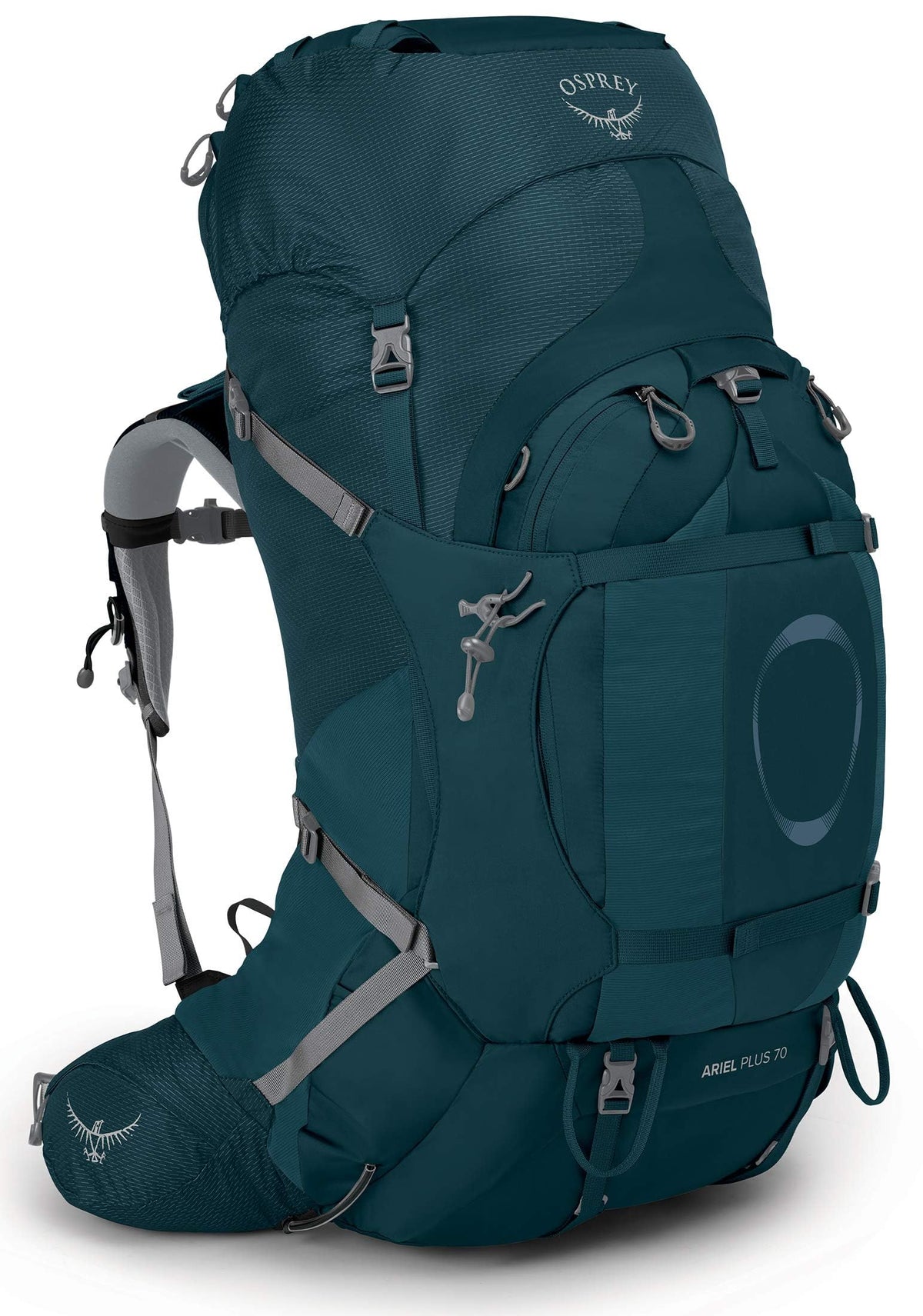 Osprey Ariel Plus 70L Women's Backpacking Backpack, Night Jungle Blue, WXS/S