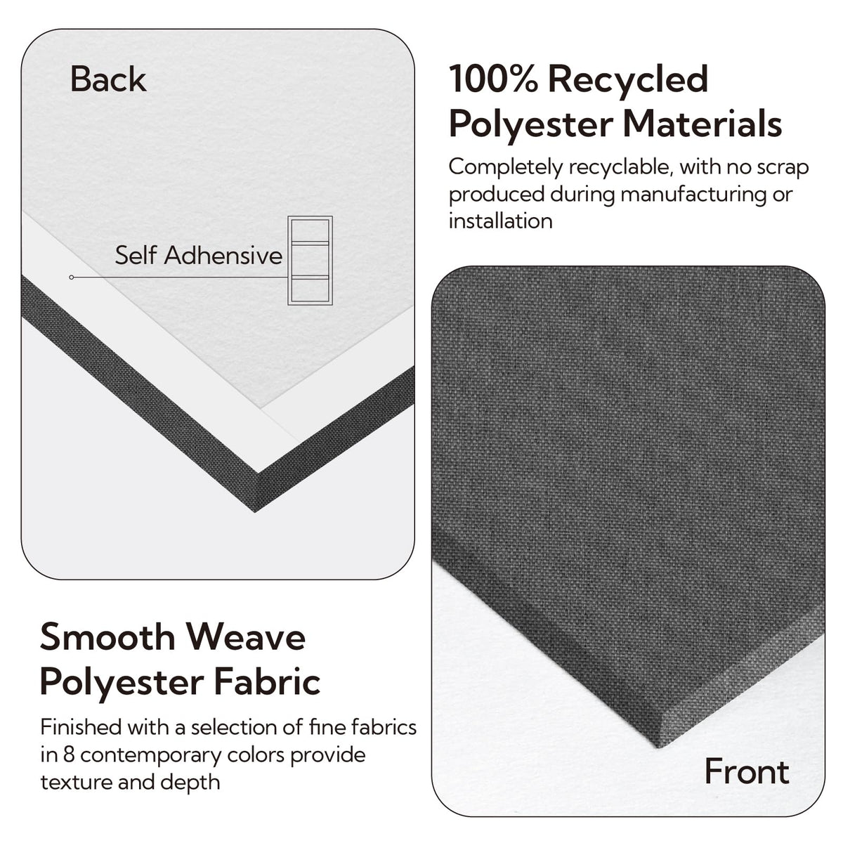 Olanglab Acoustic Panels 2 Pack, 48''x24'' Large Sound Panels, Fabric Wrapped Sound Proof Foam Panels for Walls, Sound Absorbing Panels for Recording Studio Acoustical Treatments (Dark Gray)