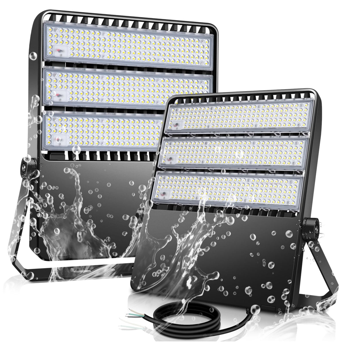 Tomourd 2 Pack 58000LM LED Stadium Light 360W, Ultra-Bright Outdoor Flood Light Fixture with Adjustable Trunnion Bracket, 5000K IP65 Waterproof Commercial Lighting for Field Arena Parking Lot