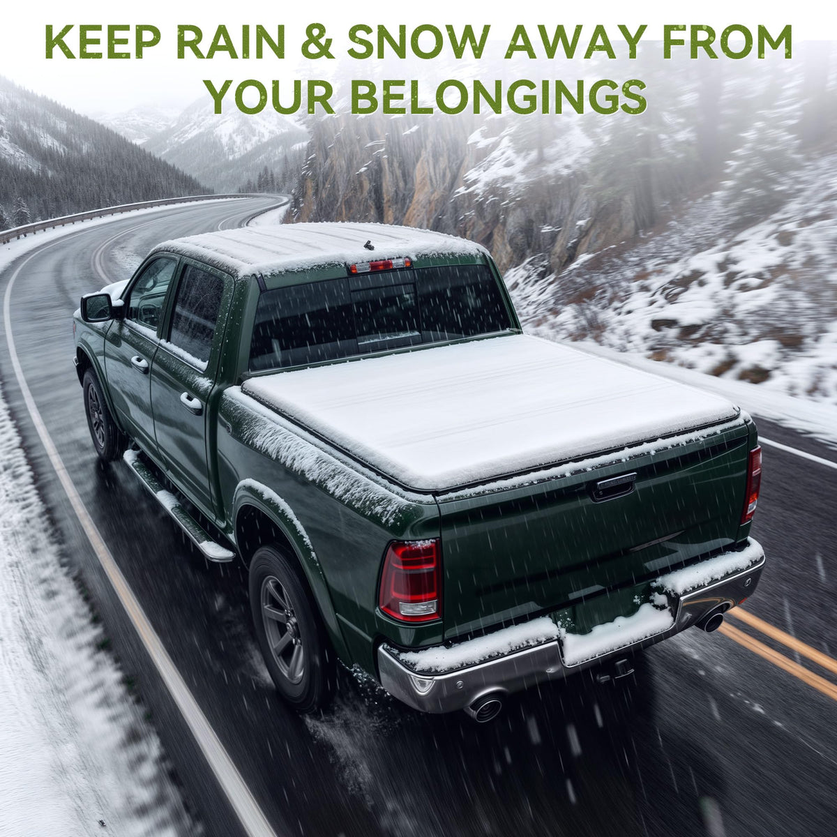 AUTOSAVER88 Low-Profile Hard Tri Fold Truck Bed Tonneau Cover Fit for Jeep Gladiator JT 2020 2021 2022 2023 2024 2025 2026 with 5ft Bed with Trail Rail System
