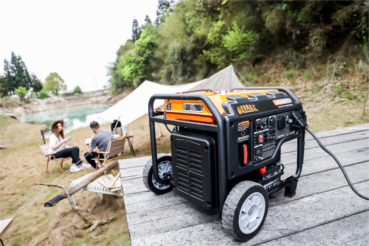 GENMAX Portable Inverter Generator, 6000W open frame Gas Powered High Speed Engine with Electric Start, Ultra Lightweight for Backup Home Use & Job Site，EPA Compliant (GM6000XiE)