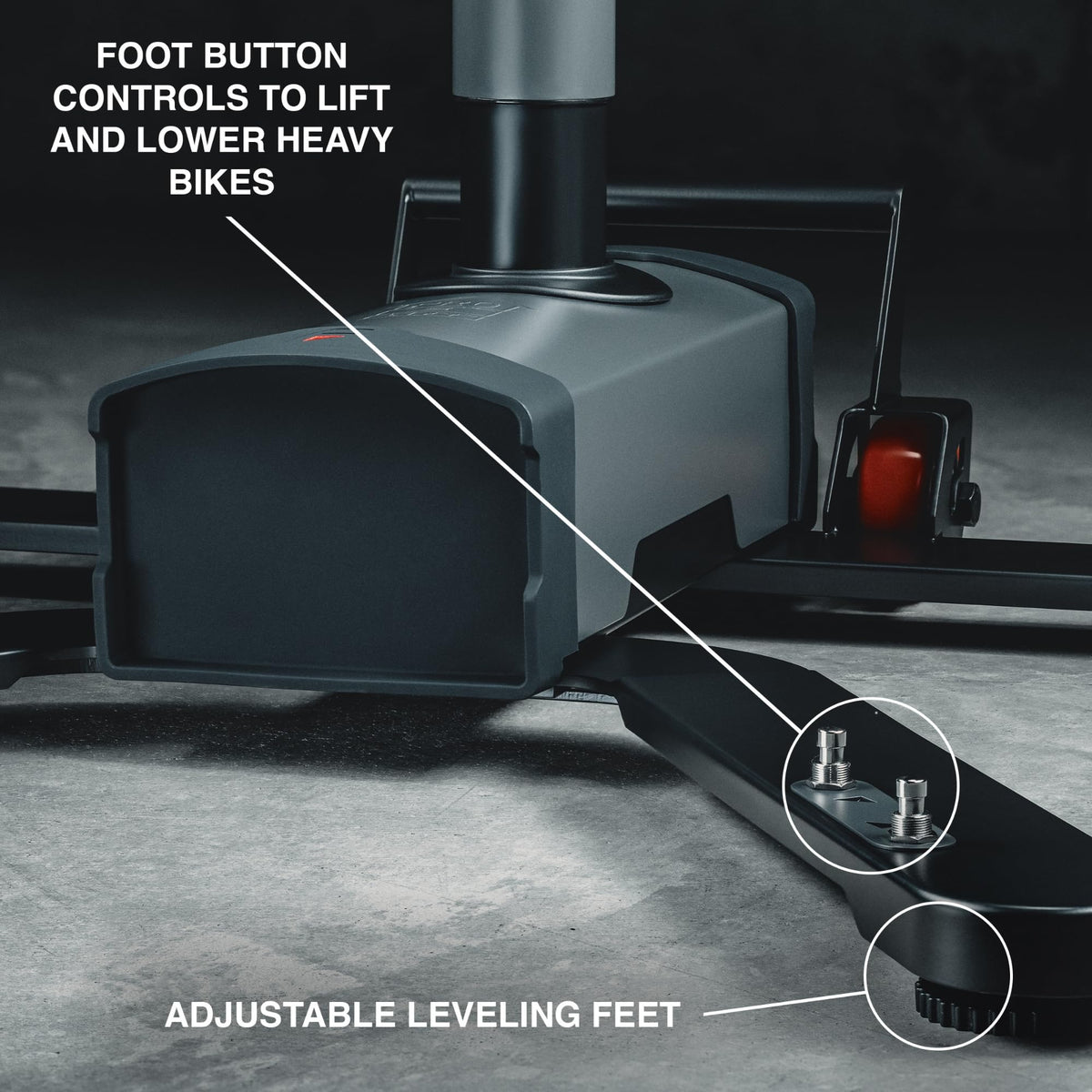 Feedback Sports | Pro E Lift Bike Repair Stand | Electric Height Adjustment, 100 lb Capacity, Speed Ratchet Clamp, Ideal for E-Bikes and Home Workshops