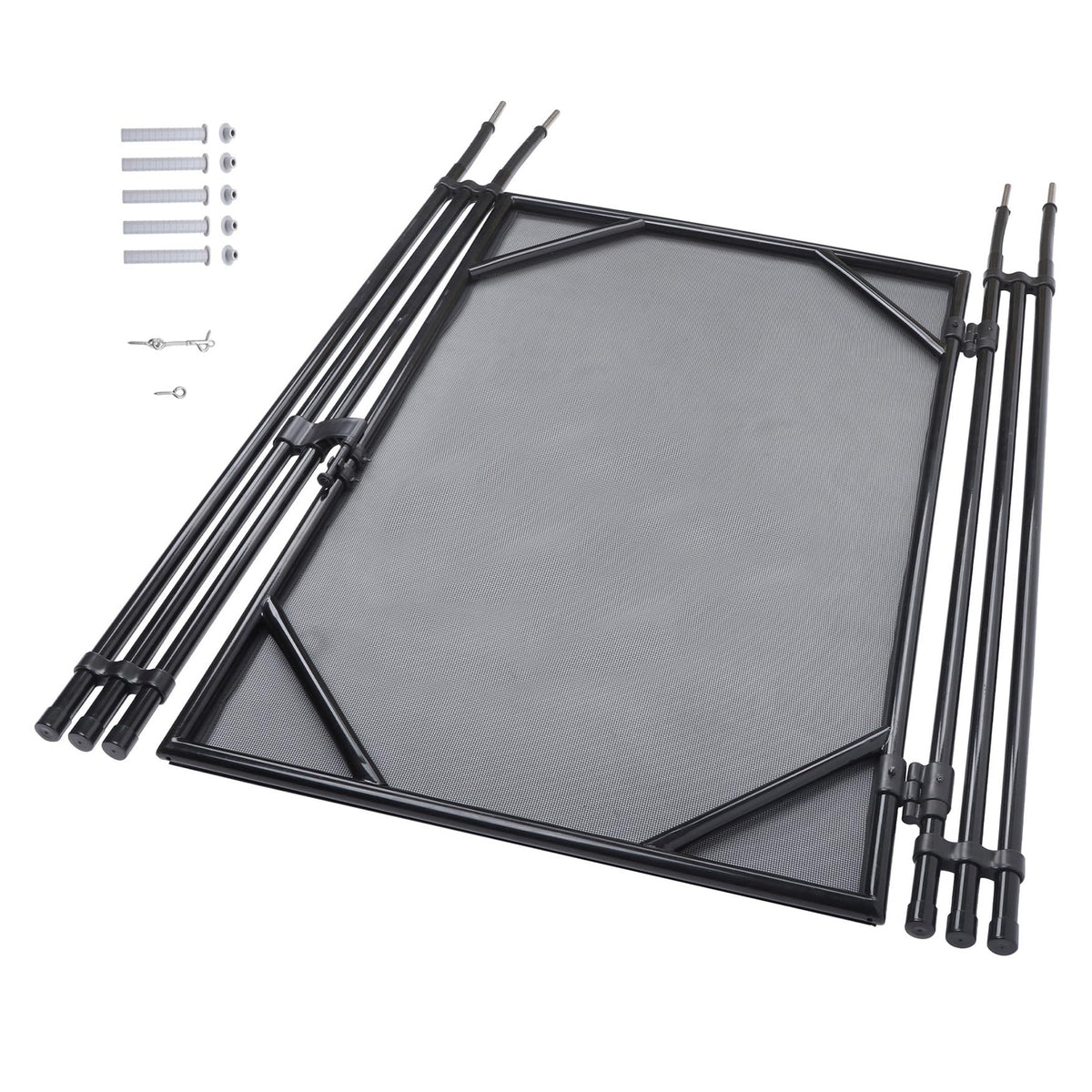 WFLNHB Easy-Install Pool Secure Gate, 4x2.5FT Pool Secure Fence Gate with Stainless Steel Latch for Inground Pools, Standalone Child Pet Barrier for Guarding Inground Pool and Spa Areas