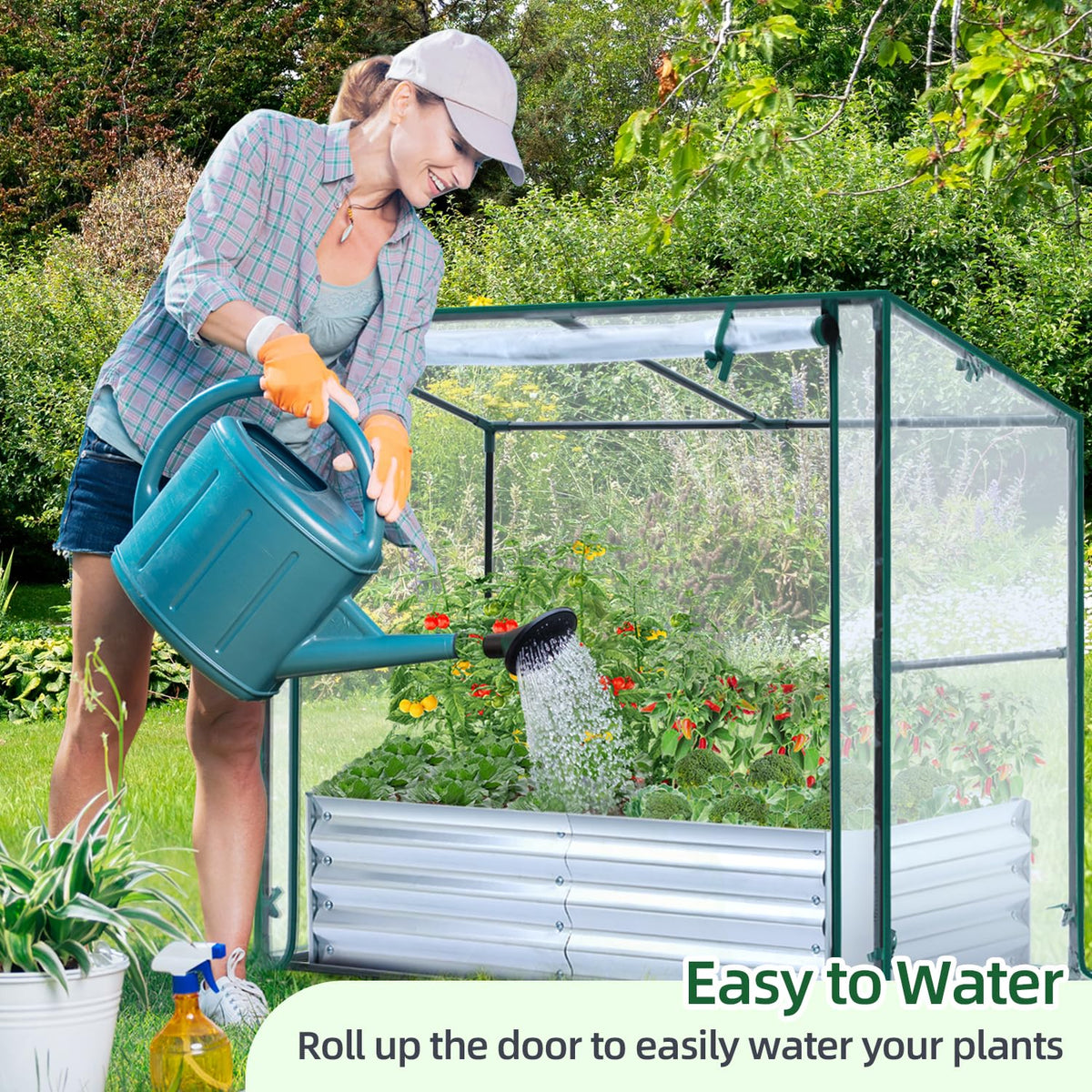 Ohuhu Mini Greenhouse + Raised Garden Bed with Greenhouse