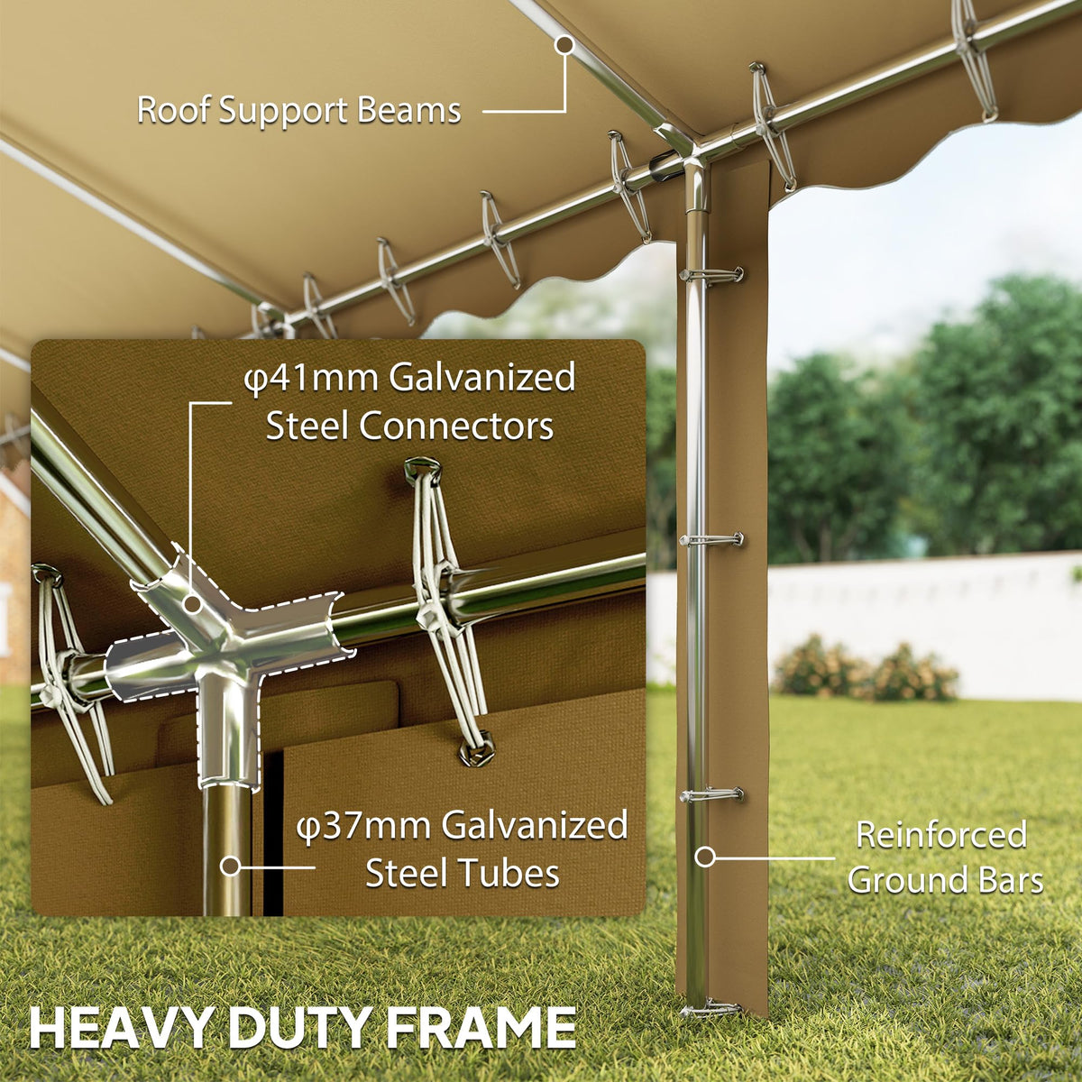 Outsunny 20' x 40' Heavy Duty Party Tent, Galvanized Outdoor Canopy Tent Large Event Shelter with Removable Sidewalls, 12 Windows and 2 Doors, Tents for Parties, Wedding, Events, BBQ Grill, Brown