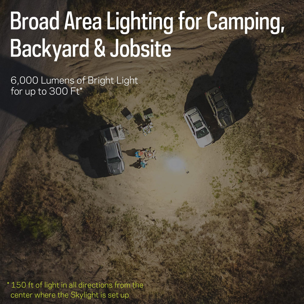 Goal Zero Skylight – 6000-Lumen Portable Telescoping LED Light Provides 300’ of Lighting, Adjustable 4’-12’ Height –Use for Camping, Tailgating, Outdoor, Work & Jobsite