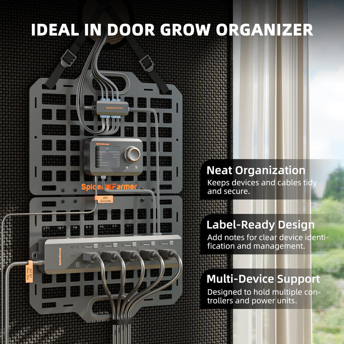 Spider Farmer Grow Tent Gear Board with 2.3x2.3 Grow Tent 28"x28"x63" for Indoor Plant Growing