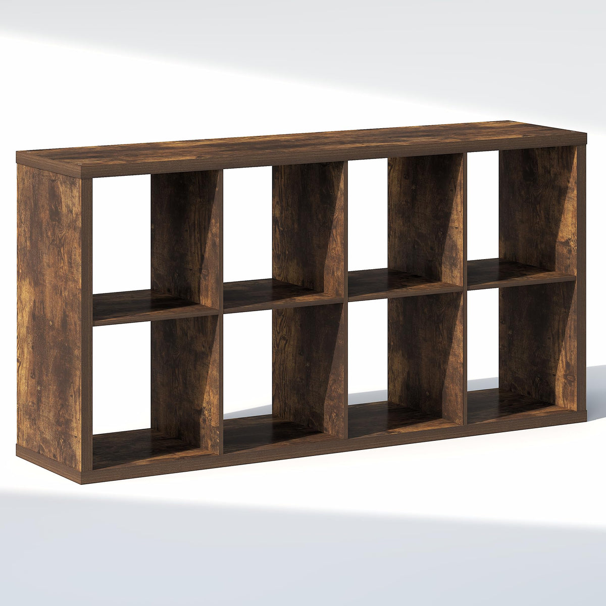 Furinno Cubic Closet Organizers and Storage, 8-Cube Closet Organizer, Open Shelf Closet Storage, Extra Thick Frame for Wardrobe, Bedroom, Living Room, Amber Pine