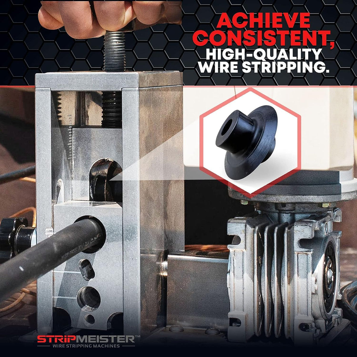StripMeister E350x Wire Stripping Machine Kit: Complete Wire Stripping Solution with Blade Replacement and Ultra-Grip Feeder Replacement - Feeder & Shaft Assembly