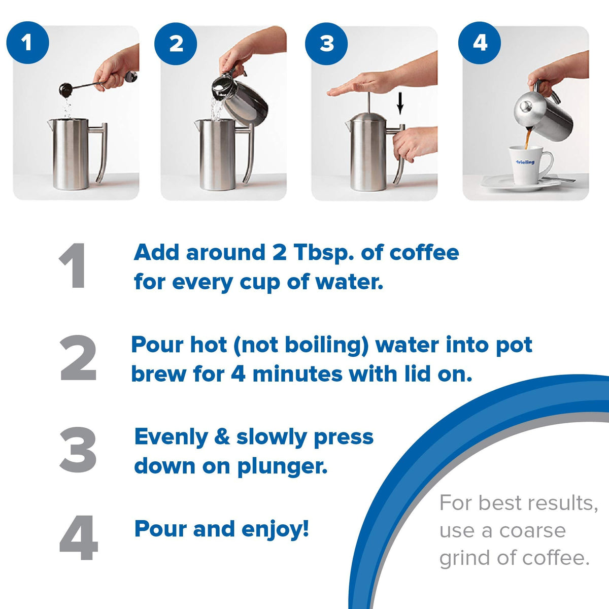 Frieling French Press Coffee Maker - 23 oz, Polished Double-Wall Stainless Steel - Insulated French Press for Camping - All Stainless Steel Coffee Maker