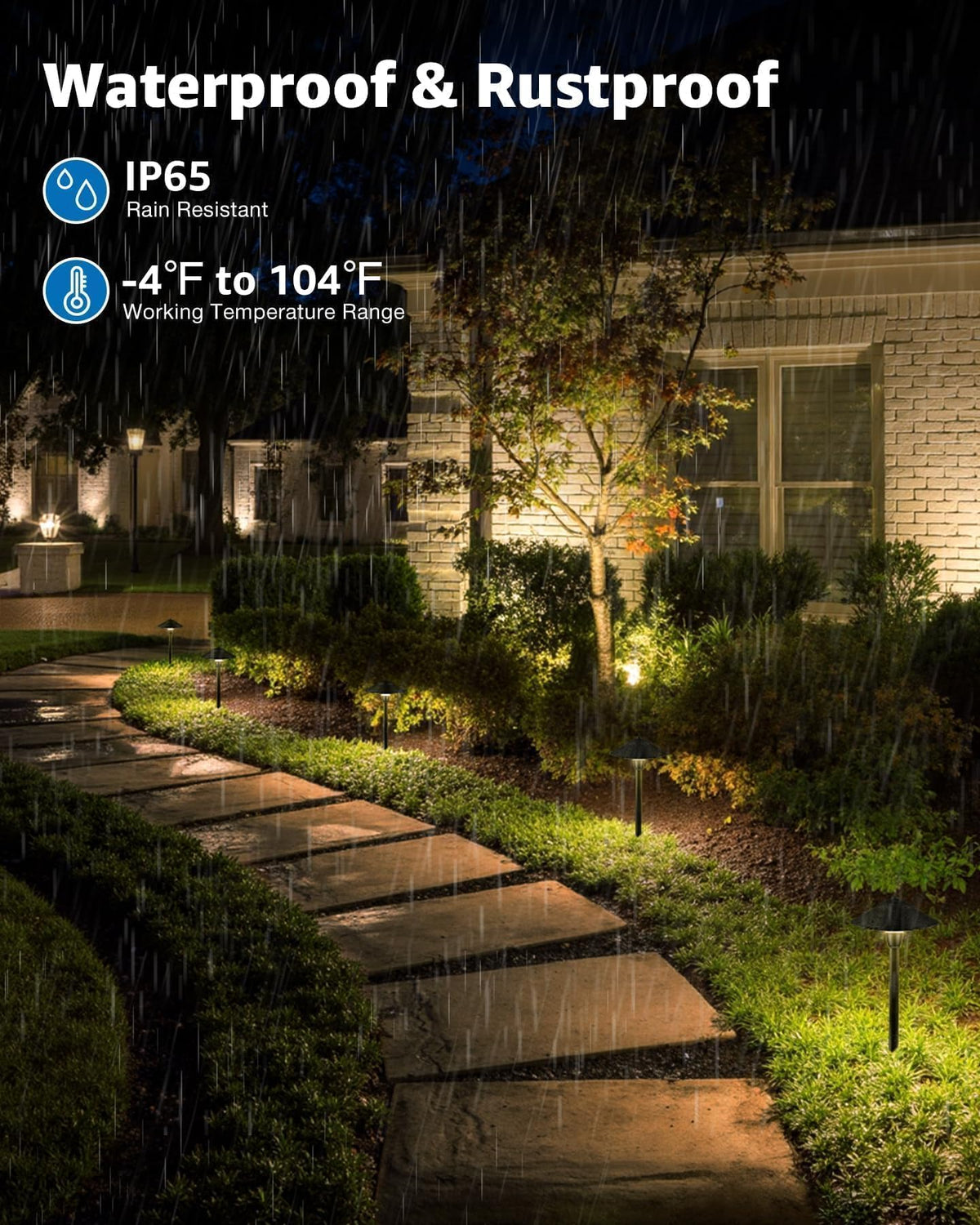 SUNVIE All-in-ONE Landscape Lighting Kit 6-Pack LED Outdoor Pathway Lights, 2-Pack Spotlights, 60W Transformer, 100FT 16/2 AWG Wire and Connectors Outdoor Landscape Lighting for Walkway Garden Yard