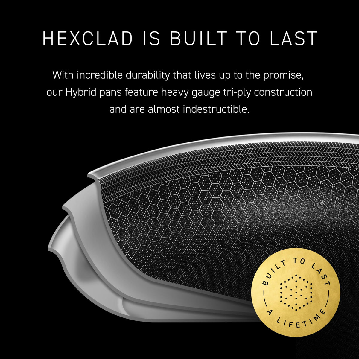 HexClad Hybrid 17 x 14 Inch Rectangular Nonstick Roasting Pan with Rack, Dishwasher-Friendly, Oven-Safe Up to 900°F, Compatible with All Cooktops