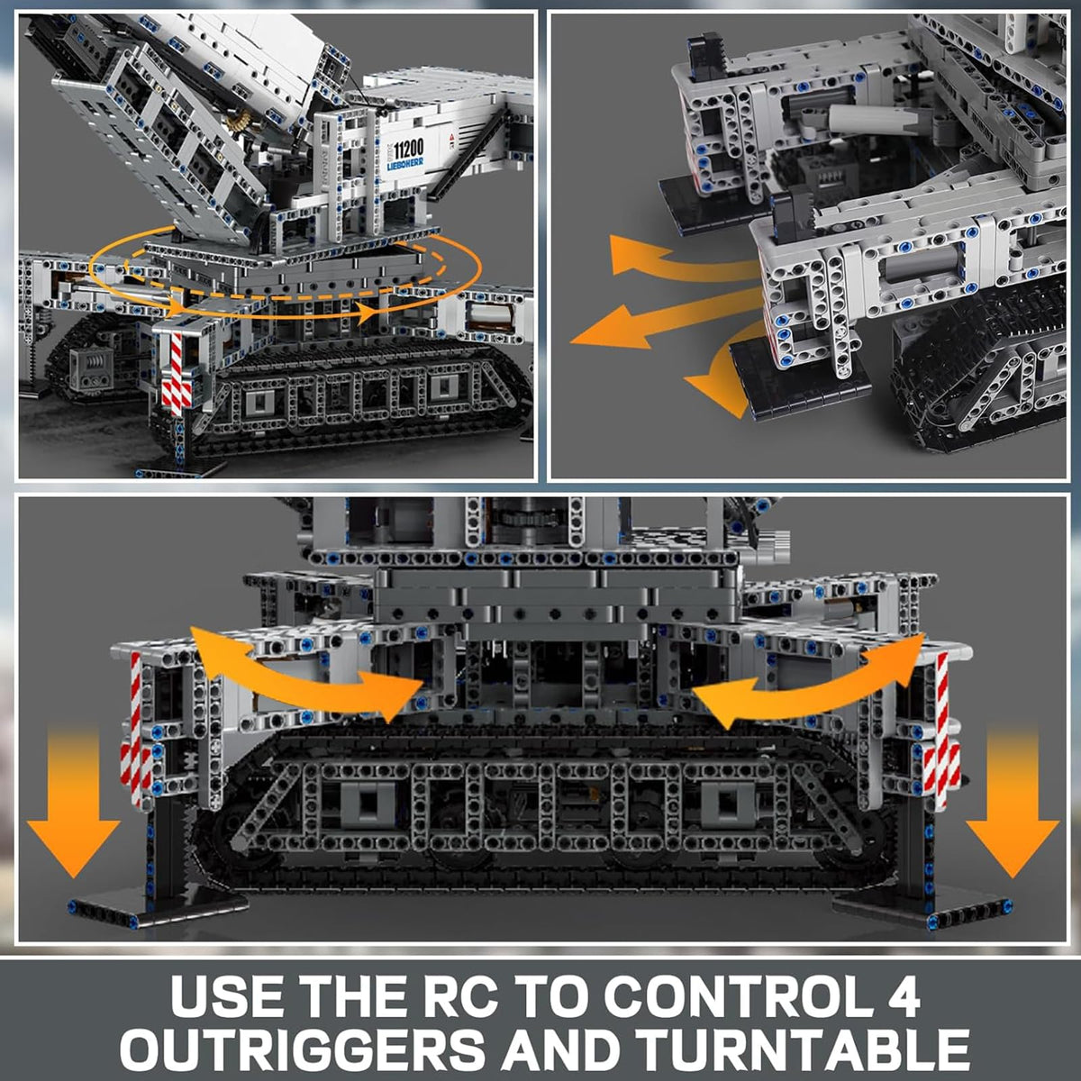 Mould King MOC Mobile Crane Truck Building Blocks Kits, Heavy-Duty Truck Sets to Build, APP Remote Control Large Engineering Crane, Construction Vehicles Model for Adults (4000 Pieces)