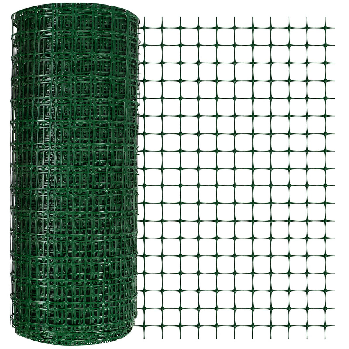 Preboun 4 x 164 ft Plastic Mesh Fence Plastic Safety Fence Roll Reusable Animal Construction Barrier Netting Temporary Pool Fencing Snow Fences for Construction Animal Garden Fencing(Green)