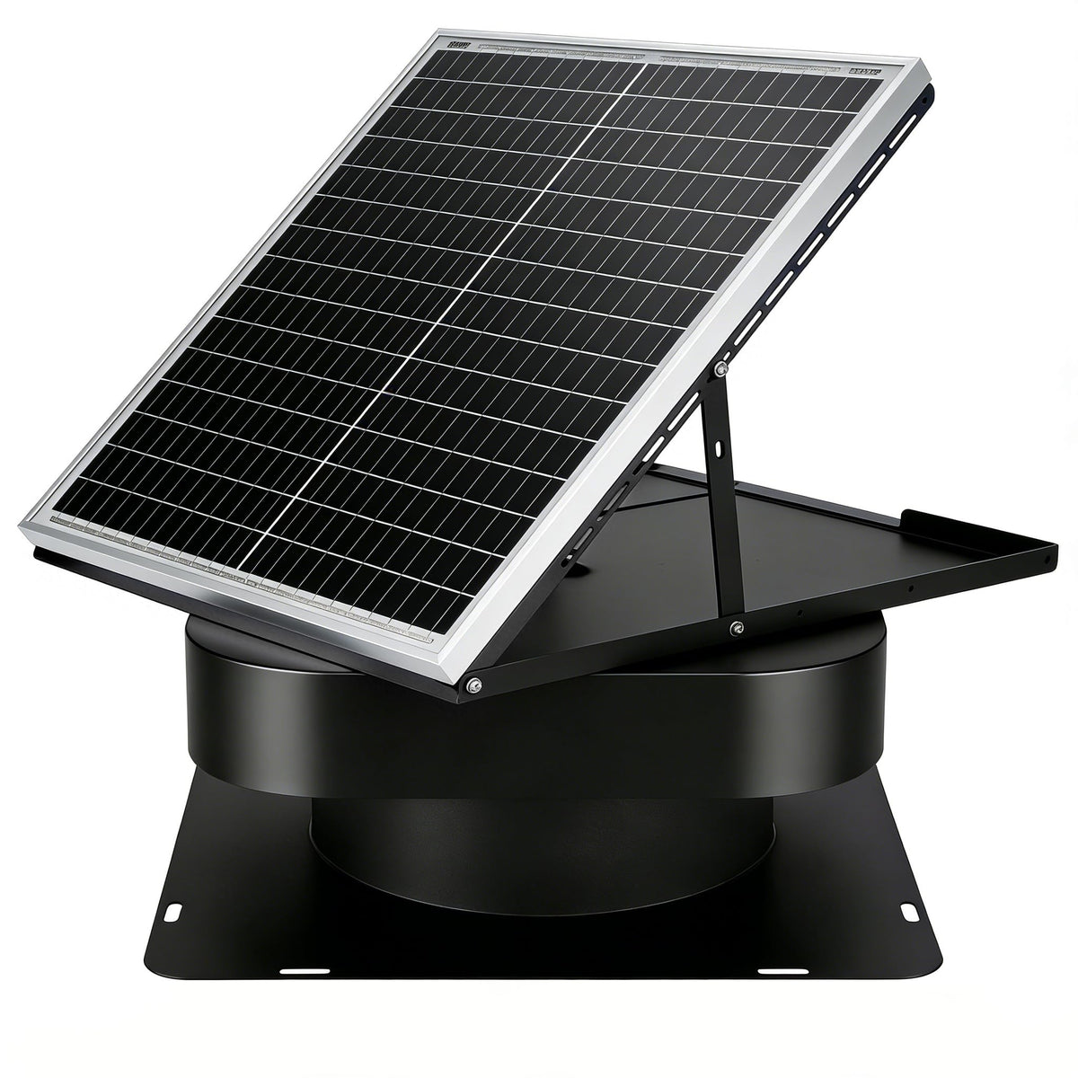 PEAKROCK 30W Solar Attic Vent Fan 2000CFM High Airflow Brushless DC Motor 60,000Hrs Lifespan with 12inch Blade Alloy Fan, Weatherproof Roof Vent for Home, Garage, Greenhouse, No Remote