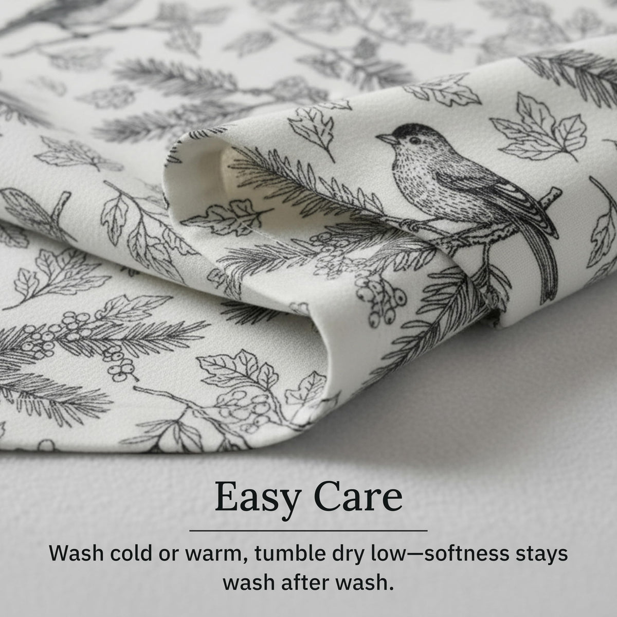 California Design Den Flannel Full Sheet Set - Made in Portugal 100% Cotton, Thick, Velvet Soft 4-Piece Bed Sheets Set, Triple-Brushed with Extra Deep Pockets - Winter Birds