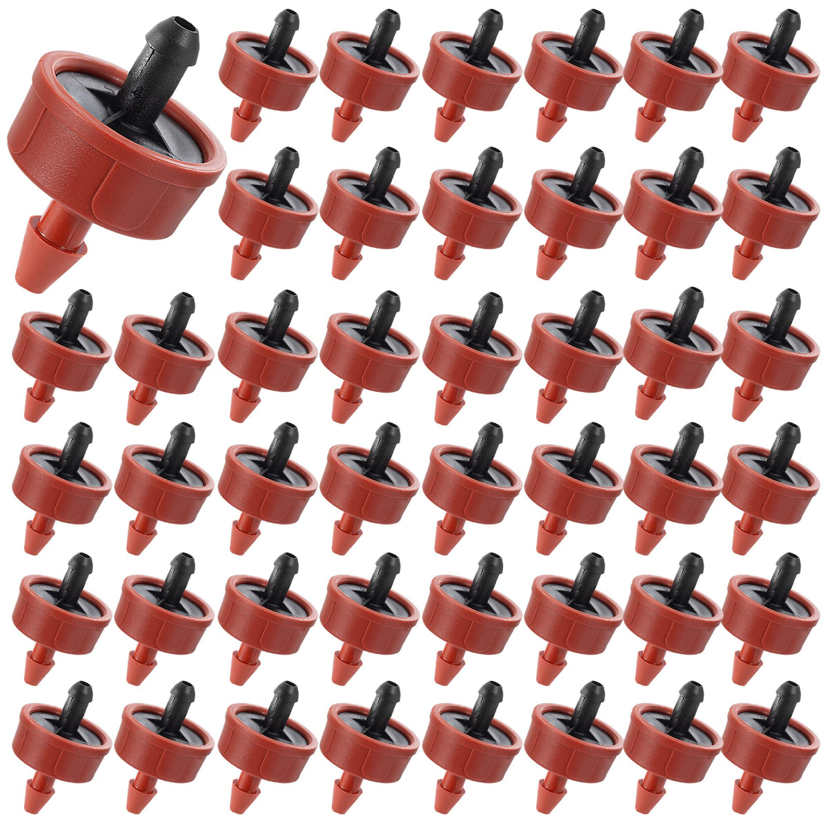 60Pcs 1 GPH Pressure Compensating Irrigation Spot Drippers,Constant Flow Barb Outlet Watering Dripper Emitters Heads Parts for 1/4 Inch Watering Tubing Line for Garden Pots Plants Irrigation Systems