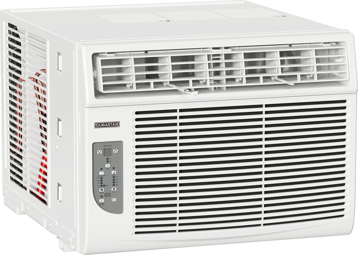 Durastar DRWHC081XNA1 8,000 BTU 115V Window Air Conditioner with 3500 BTU Supplemental Heating and Remote Control - White