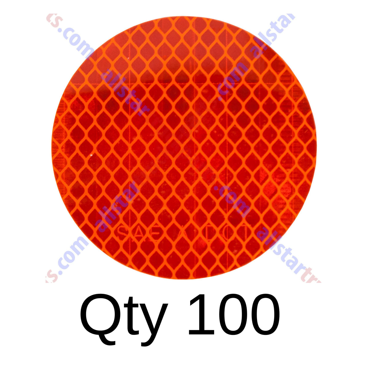 3" Inch Round DOT-SAE Amber/Red High Visibility Reflective Stick-On Prism Reflector | Strong Adhesive/Weatherproof | Trailer Camper RV Flatbed Fender Property Boat Marine (Amber, Qty 100)