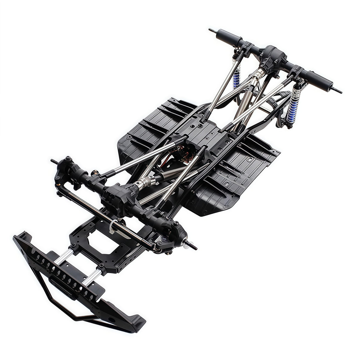 AMK 313mm Assembled RC Chassis with Wheels, Frame Kit for 1/10 RC Crawler SCX10 SCX10 II 90046 90047, Metal Chassis for DIY Upgrade