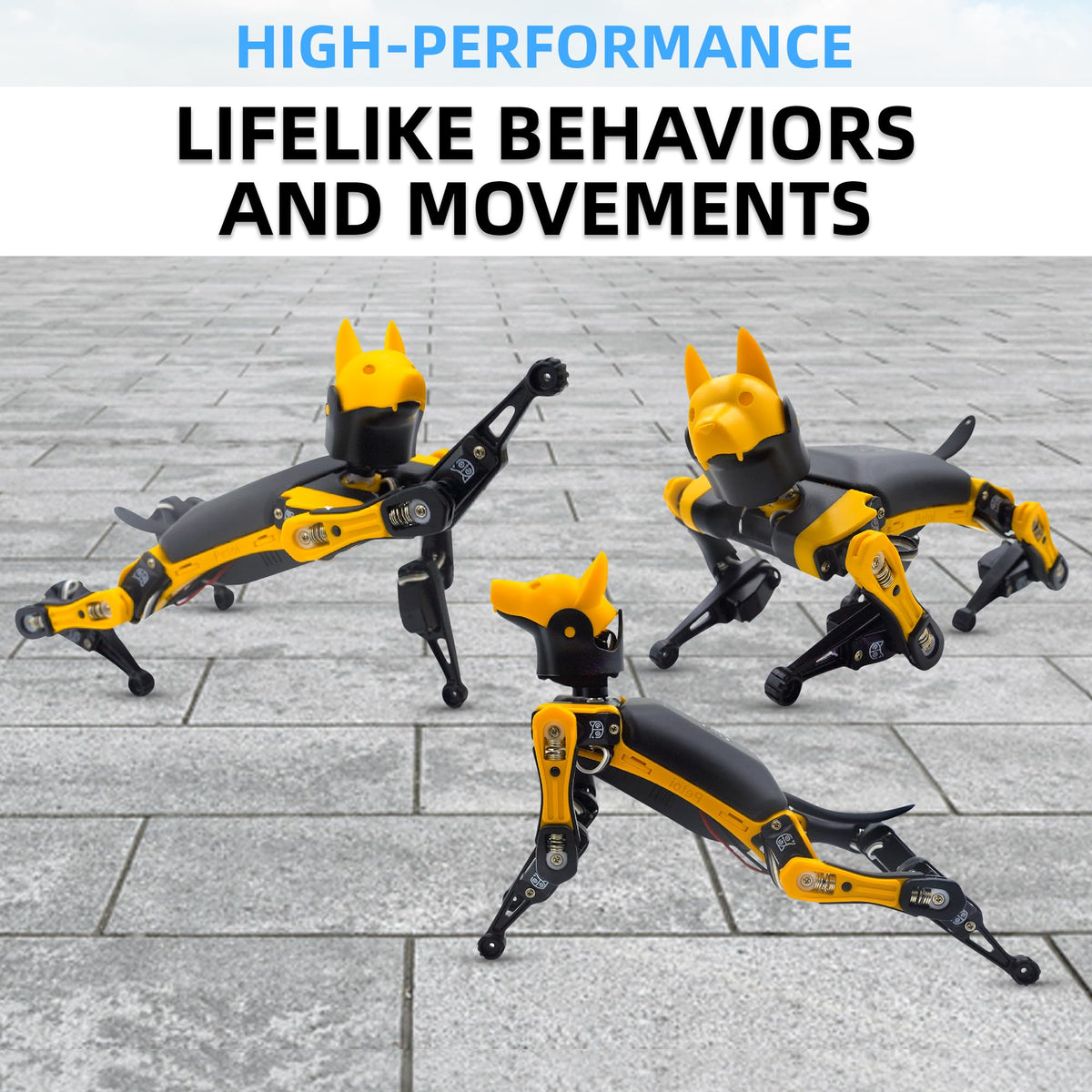 Petoi Programmable Robot Dog Bittle X V2 Lite Servo | Coding Smart Robot Dog Kit, Voice Controlled, Quadruped Interactive Robot for Kids (Bittle X V2 - lite servos - pre-Assembled - Yellow + Black)