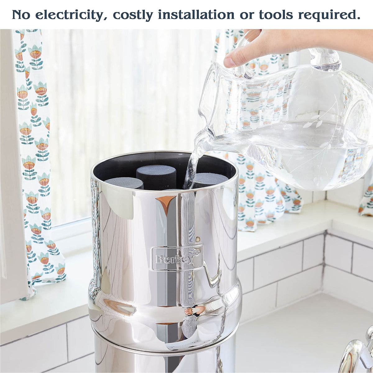 Crown Berkey Gravity-Fed Water Filter System 6 Gallon with 2 Black Berkey Elements, 2 PF-2 Fluoride and Arsenic Reduction Elements