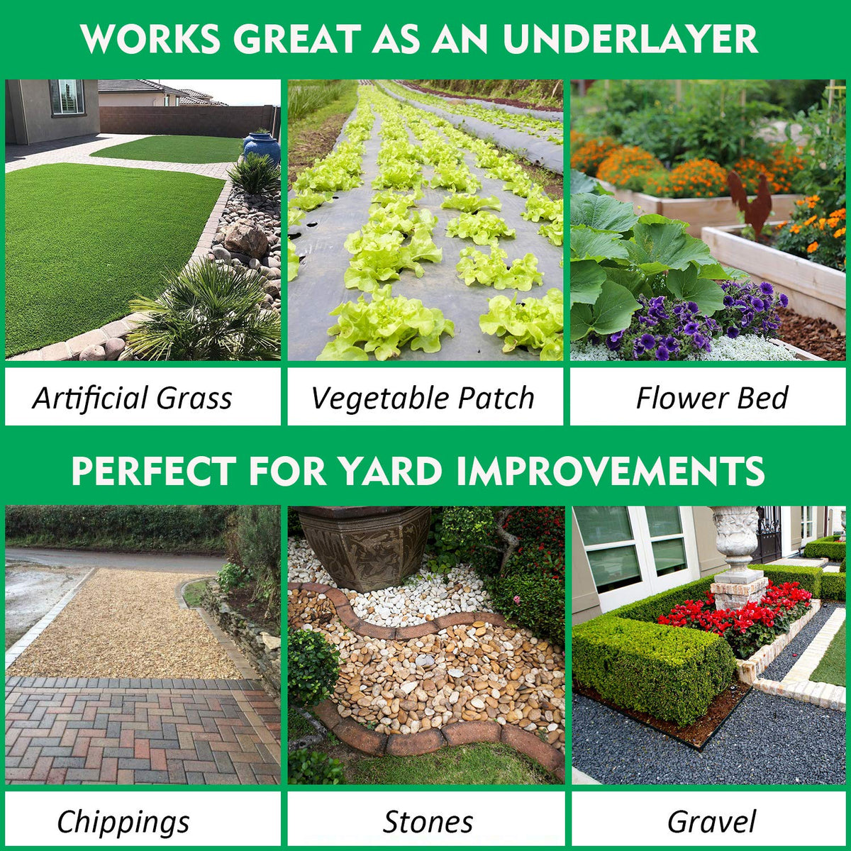 Kdgarden Premium 5oz Pro Weed Barrier Landscape Fabric Ground Cover Heavy Duty Commercial Anti-Weed Gardening Mat, 7ft x 200ft, Black