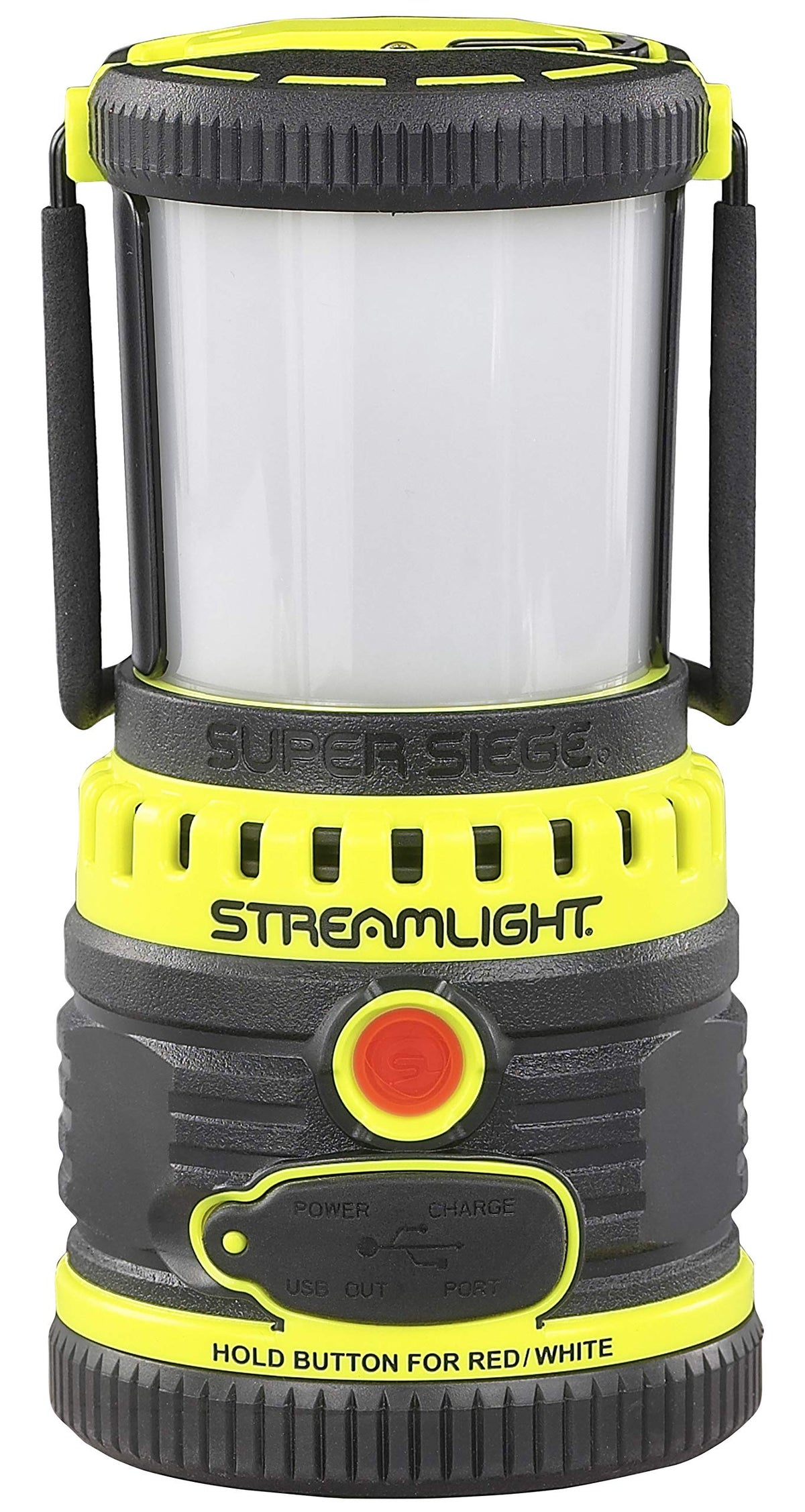 Streamlight 44945 Super Siege 1100-Lumen Rechargeable Outdoor Hand Lantern/Flashlight with 120-Volt AC Charger and Portable USB Charger, Yellow