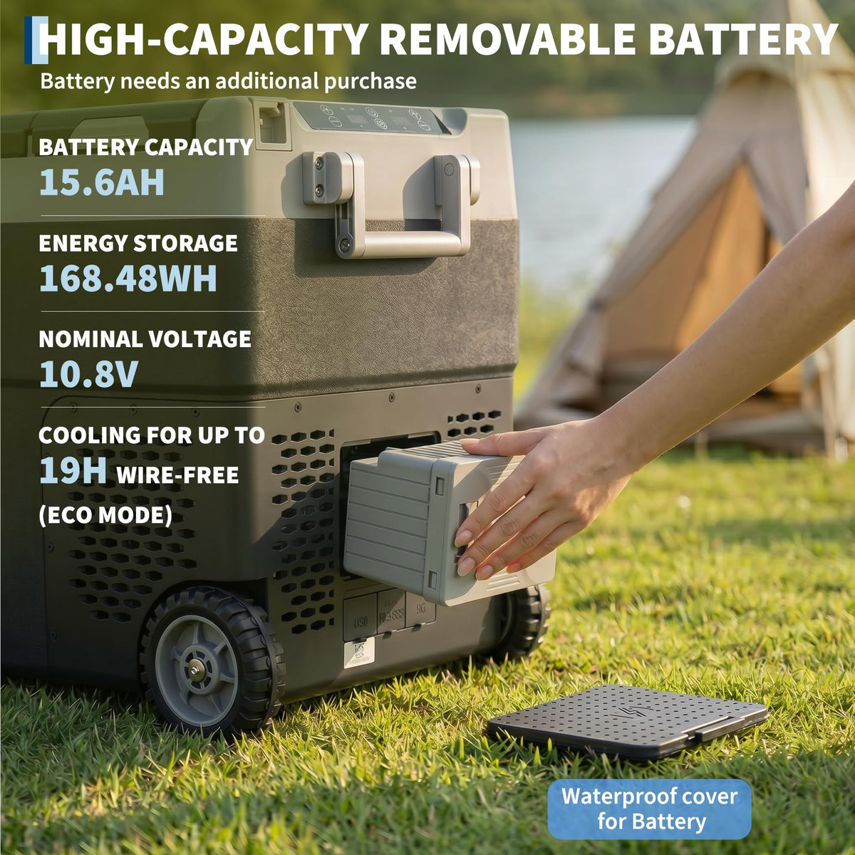 Garvee 40QT(38L) Car Refrigerator,12/24V DC & 100-240V AC Compressor Electric Cooler,Dual Zone,APP Control,-4℉-68℉,Portable Refrigerator with Wheels for Outdoor Camping,Travel Vehicles Home Use