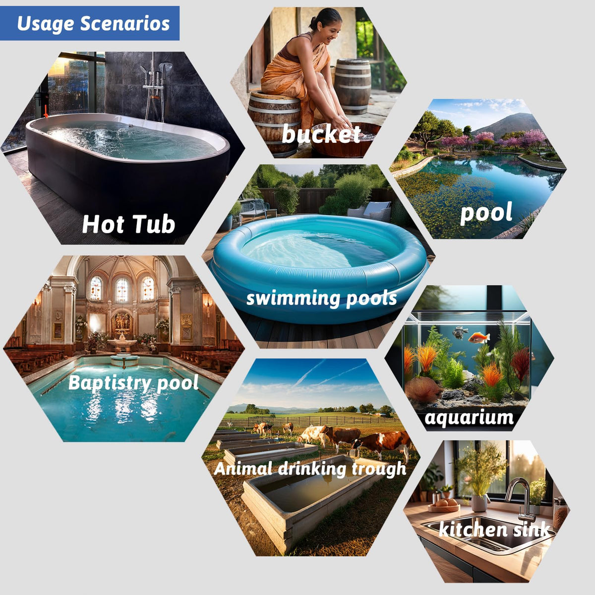 XCLBTFDC 1500W Submersible Water Heater Portable Electric Pool and Hot Tub Immersion Water Heater with Temp Control, WiFi Timer for Bathtub, Spa, Swimming pool, above ground pool and Inflatable Pool