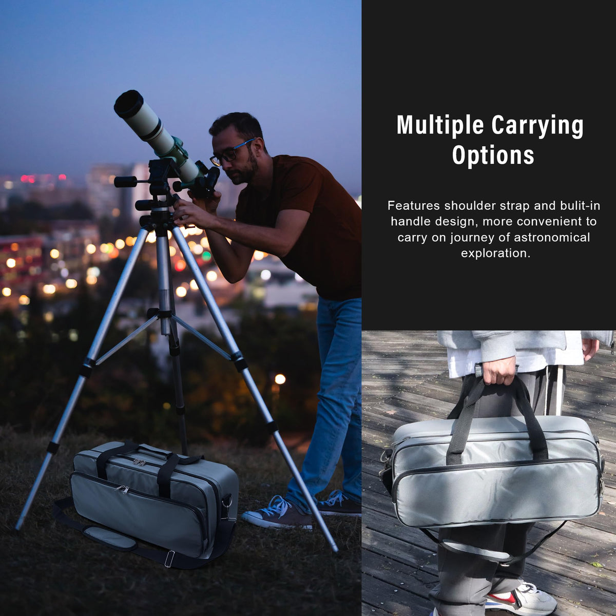 Astromania Protective Telescope Cover with Fixing Strap, Diameter 23.8" - Bundle with - Transport Bag