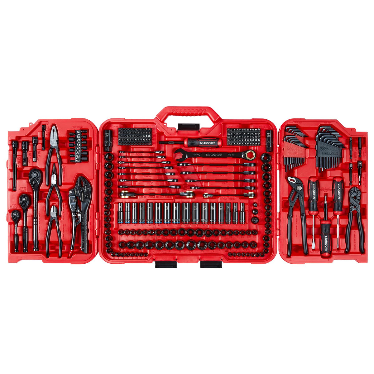 STARWORK TRUE MECHANIC 312-Piece Mechanics Tool Set and Socket Set, Professional, SAE/Metric