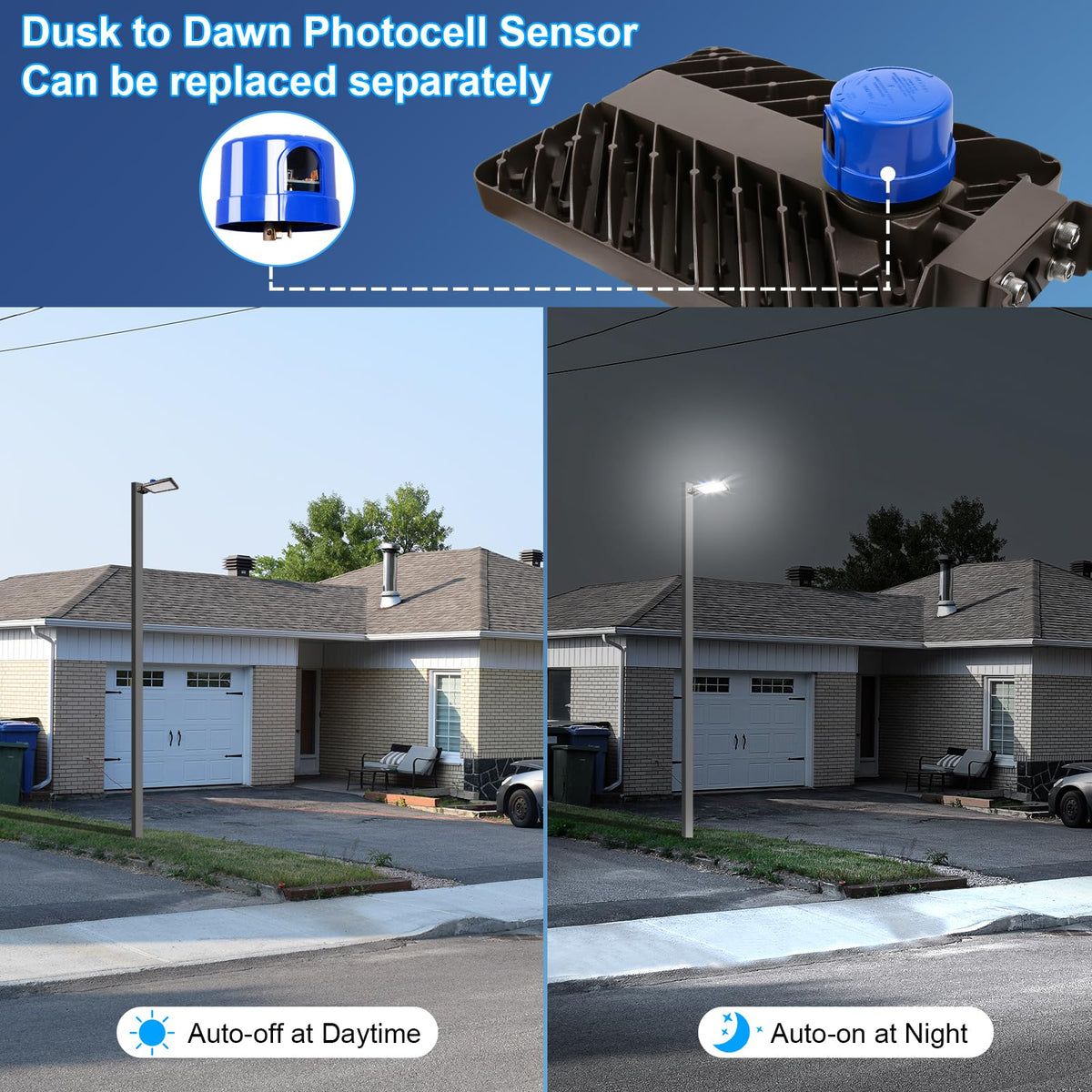Dream Eeve 240W LED Parking Lot Light Trunnion Mount Dusk to Dawn 5000K Led Parking Lot Lights Area Commercial Security IP65 Waterproof 100-277V 36000LM
