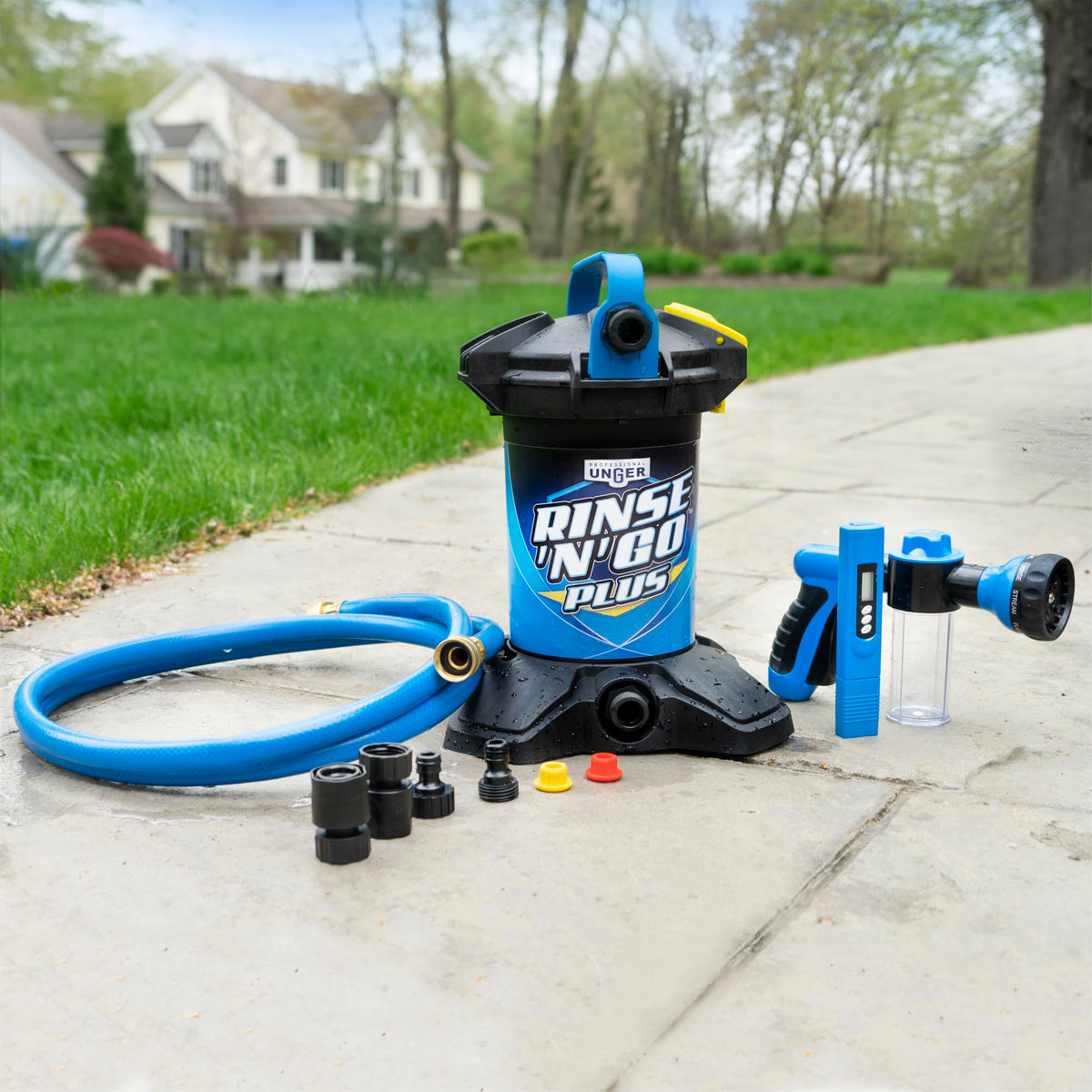 Unger Professional Rinse ‘n’ Go Spotless Car Washing System with Deionization Filter, Auto Cleaning Supplies for Deionized Water with Streak-Free Results, Great for Boats, Cars, RVs, and Solar Panels