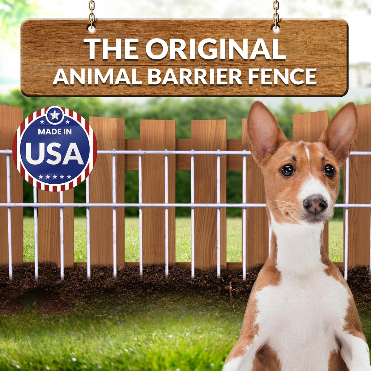 Dig Defence Original Animal Barrier Fence - X-Large Decorative Garden Fence, Outdoor No Dig Fence for Dogs and Rabbits, Yard and Patio - 24”(L) x 15”(H), 10 Pack