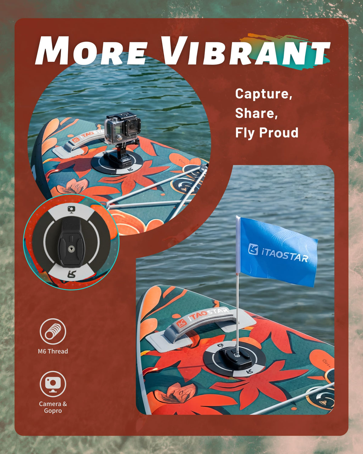 iTAOSTAR Novelty N01KP 11'6" x 35" Inflatable Stand Up Paddle Board with Seat- Stable SUP Board for Adults - Portable Paddleboard for Yoga, Surfing, Fishing - Includes Full Accessories Kit