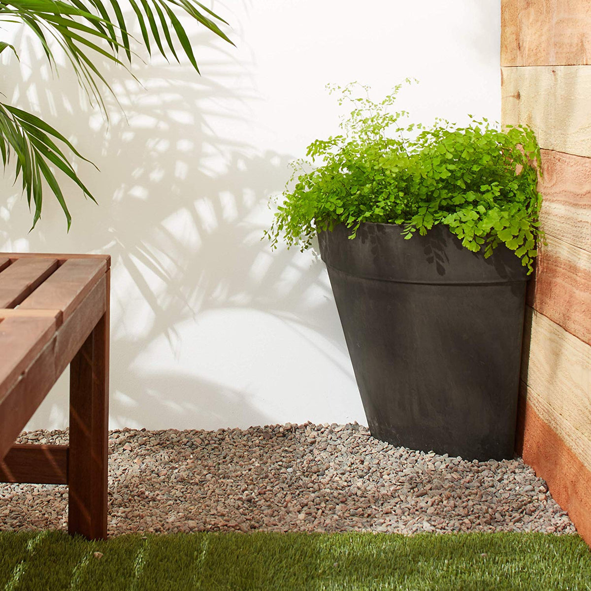 Arcadia Garden Products PSW Pot Collection HA45DC Corner Triangle Planter Pot for Indoor and Outdoor Plants and Gardens, 13.5-inch x 17.5-inch, Dark Charcoal