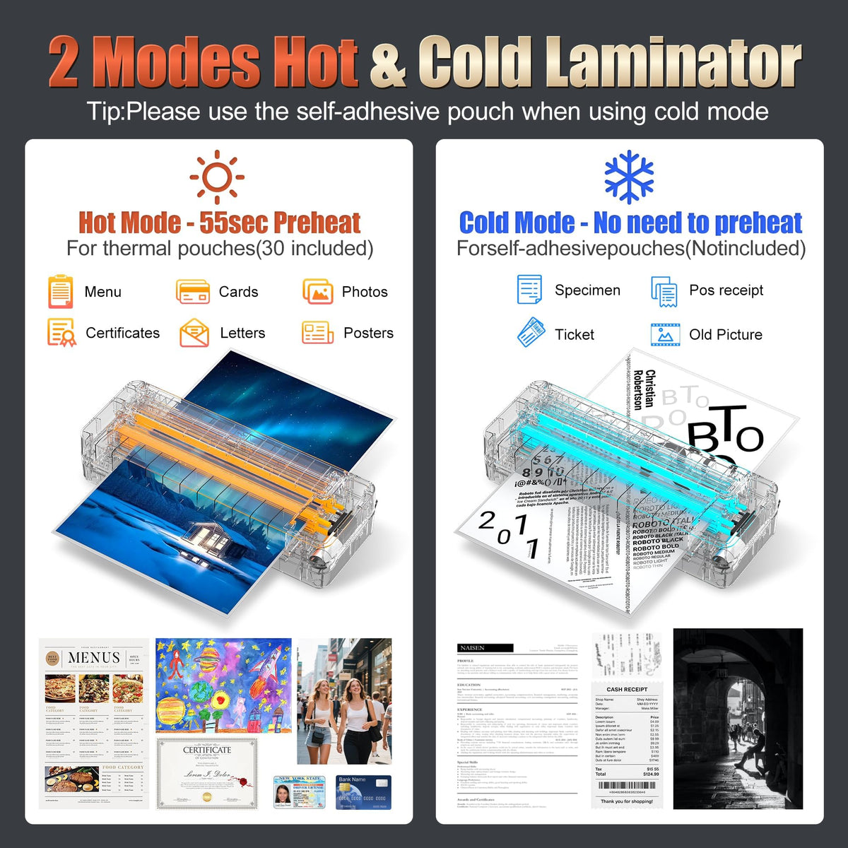 13" 4-Roller Commercial Laminator Machine,3-10 Mil Thickness Laminating Machine,Fast 55s Warm-Up&1000mm/min Laminating Speed for Laminating 11x17&A3 Size,Includes 30 Sheets for Office,School(White)