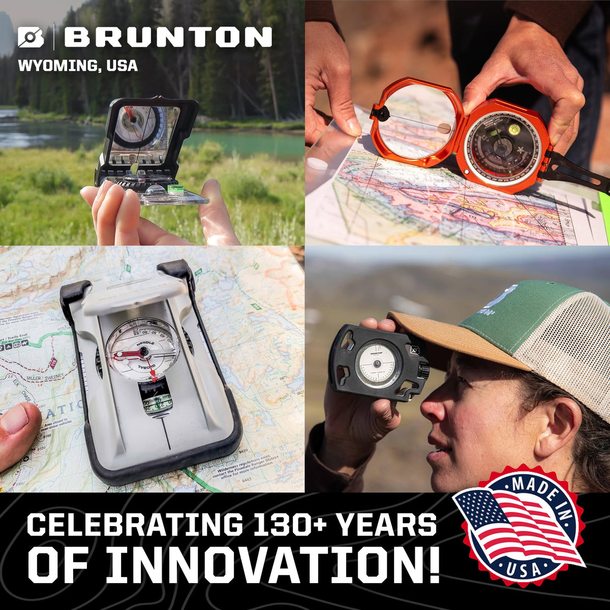 Brunton Standard Transit, Azimuth (0–360°), Gold - Professional Pocket Transit with Clinometer