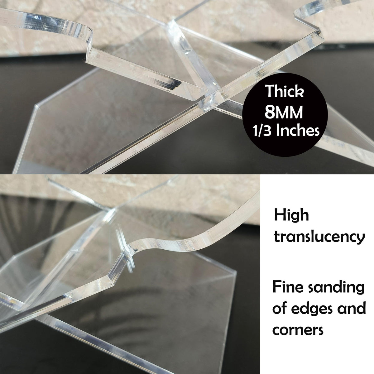 Large Butterfly Clear Acrylic Book Stand - Perfect for Displaying Open Book on Your Coffee Table - Ideal for Bibles, Cook Books, Guest Books, Magazines, Each with a Lucite Paperweight