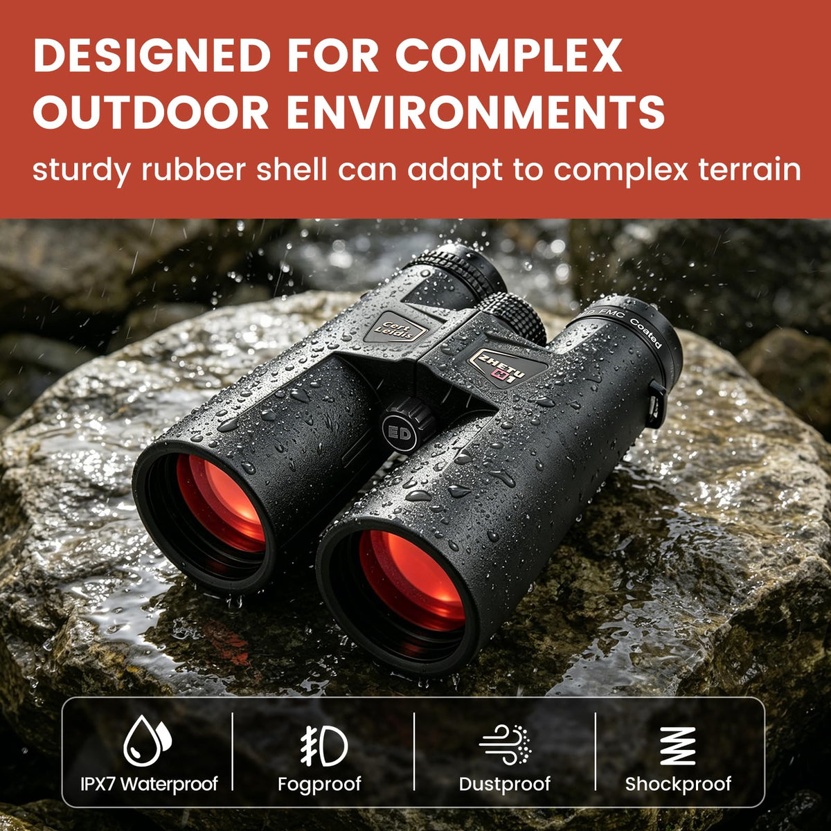 ED 10x50 Professional Binoculars for Adults High Powered, Fully Multi-Coated Lenses, Super Bright BAK4 Prism Waterproof Compact Binoculars for Bird Watching Hunting Stargazing Hiking Cruise Travel