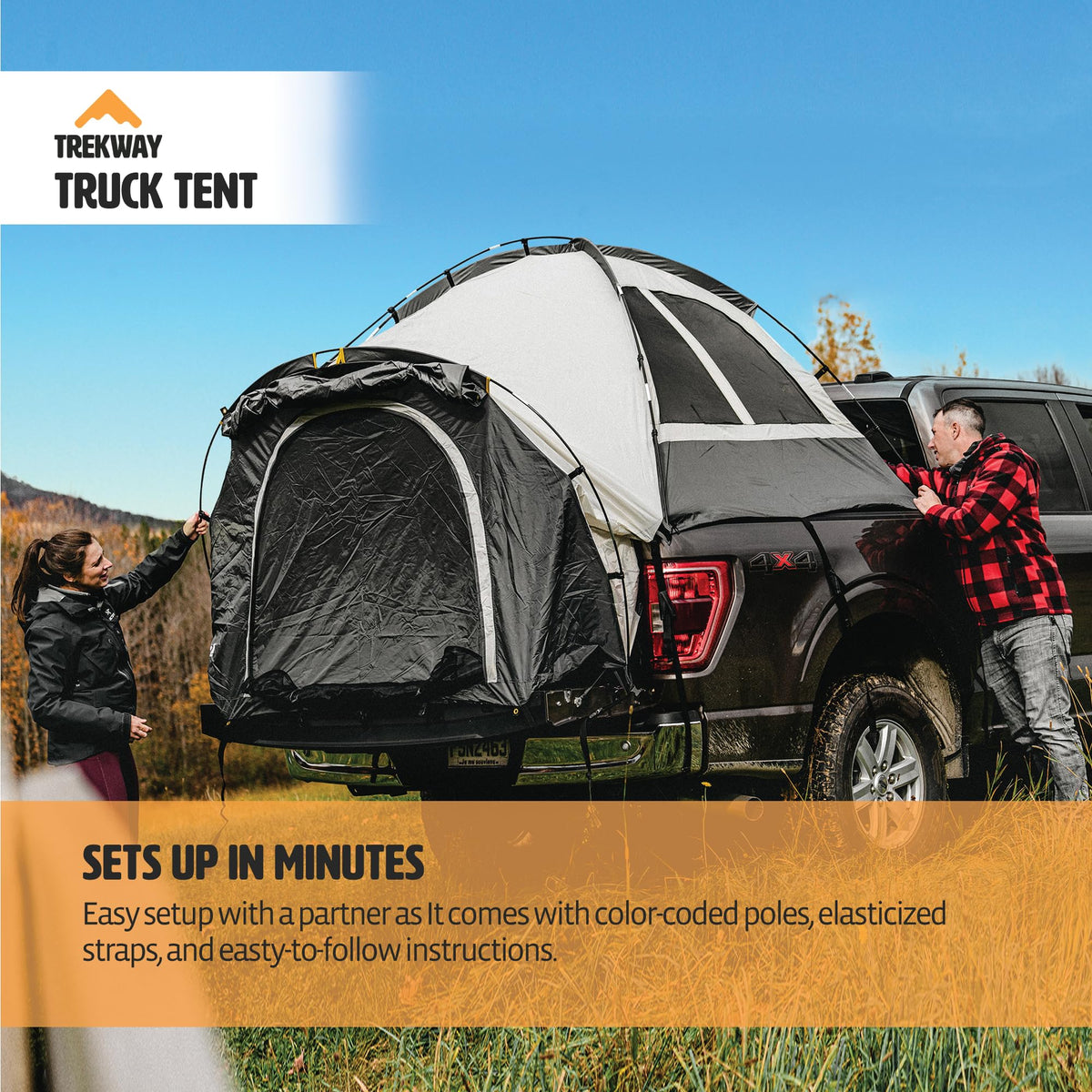 Offroading Gear 6.5ft Truck Bed Camping Tent w/Awning | Waterproof | Portable | Compatible with F150| Ram| Sierra| GMC| Nissan| Etc.