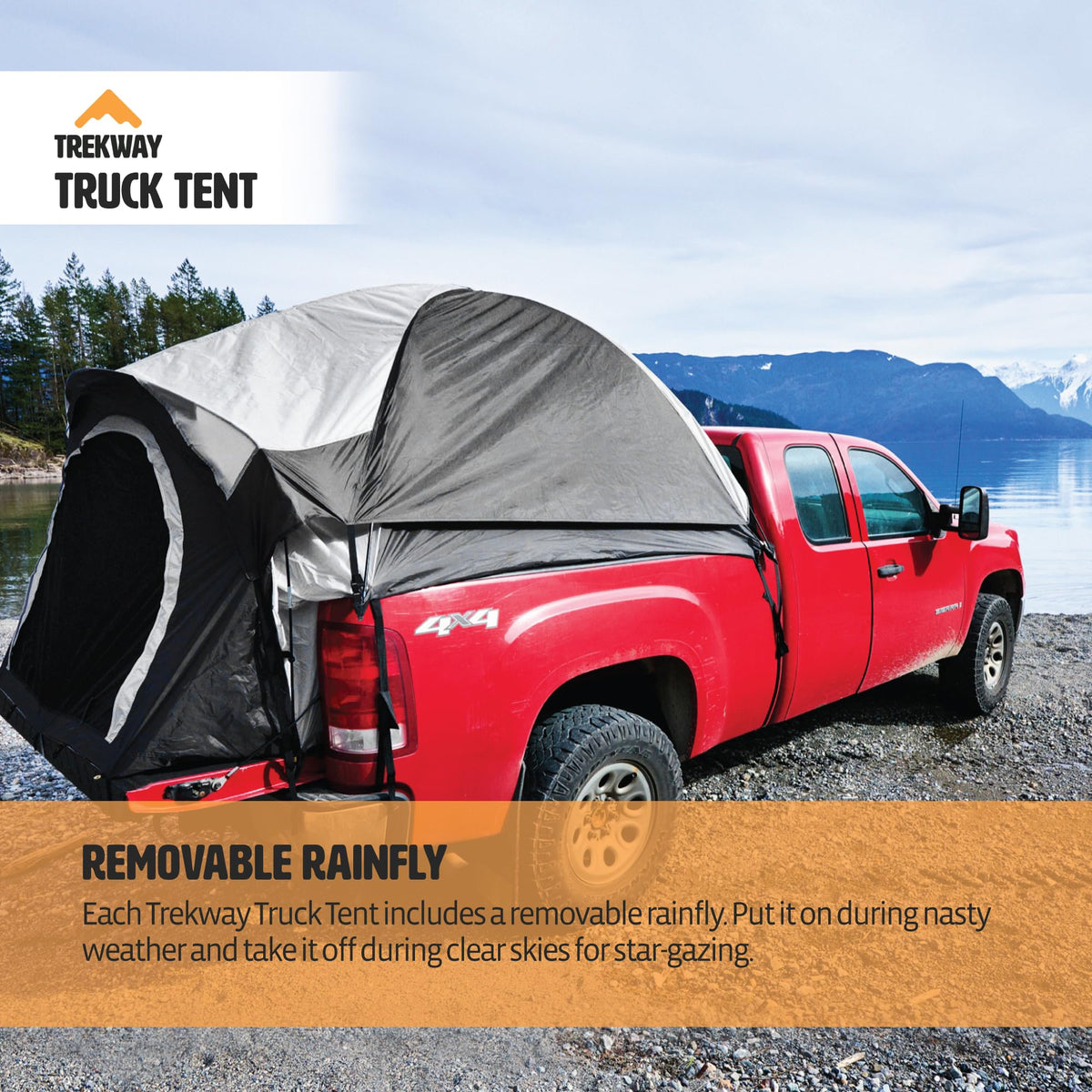 Offroading Gear 6.5ft Truck Bed Camping Tent w/Awning | Waterproof | Portable | Compatible with F150| Ram| Sierra| GMC| Nissan| Etc.