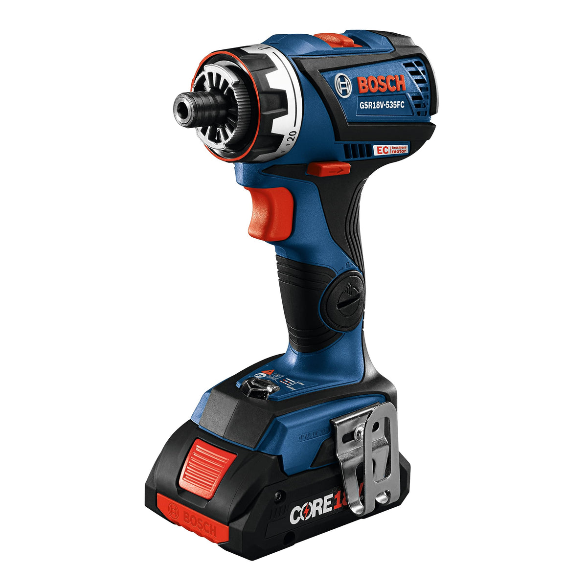 BOSCH GXL18V-270B22 18V Brushless 2 Tool Combo Kit with 5-in-1 Flexiclick Cordless Drill Driver and StarlockPlus Oscillating Multi Tool (Tool Set Includes: CORE18V Battery, Charger & Attachments)