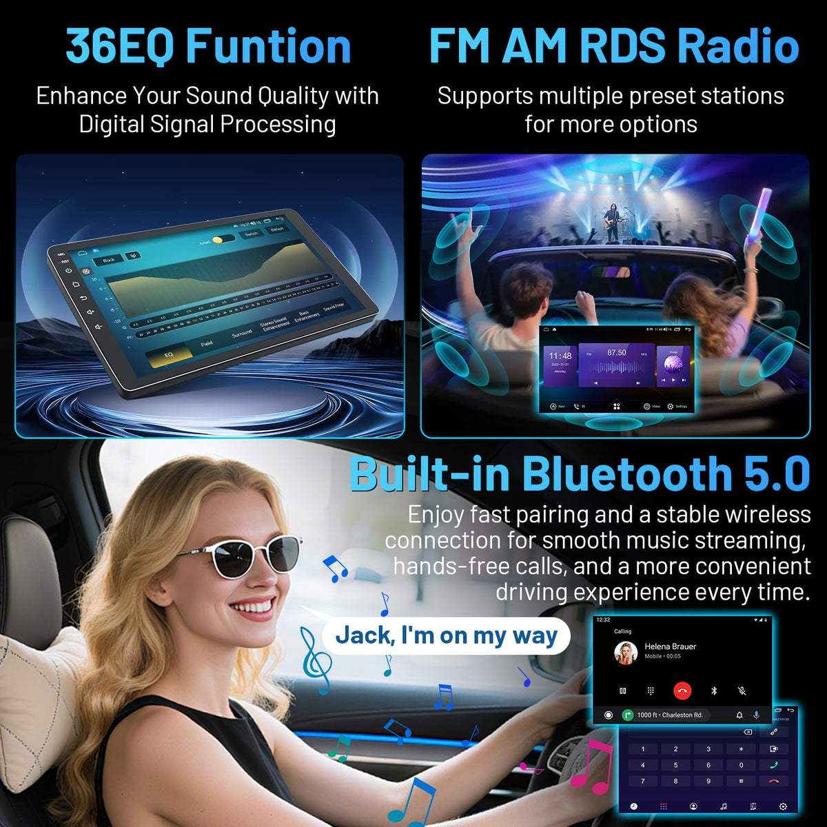 [8core] Car Radio Stereo for Jeep Compass Patriot 2010-2016: 10inch 1280 * 800HD Touch Screen Head Unit Replacement AM FM RDS CarPlay Android Auto 5GWiFi Bluetooth5.0 1080P Backup Camera SWC GPS