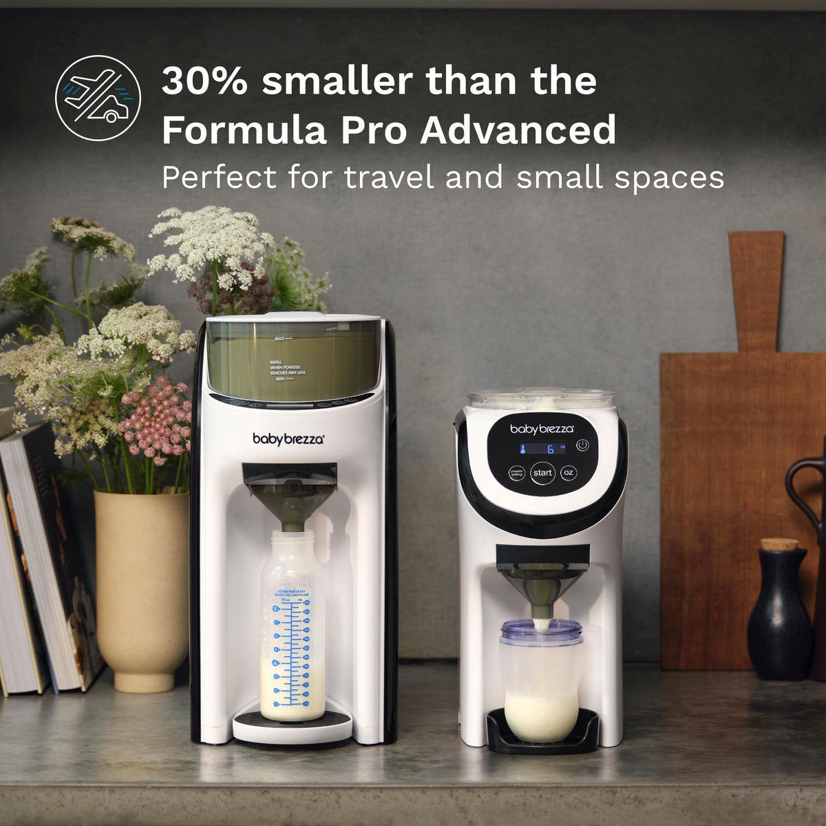 Baby Brezza Formula Pro Mini Baby Formula Mixer Machine Fits Small Spaces and is Portable for Travel– Bottle Makers Makes The Perfect Bottle for Your Infant On The Go, White