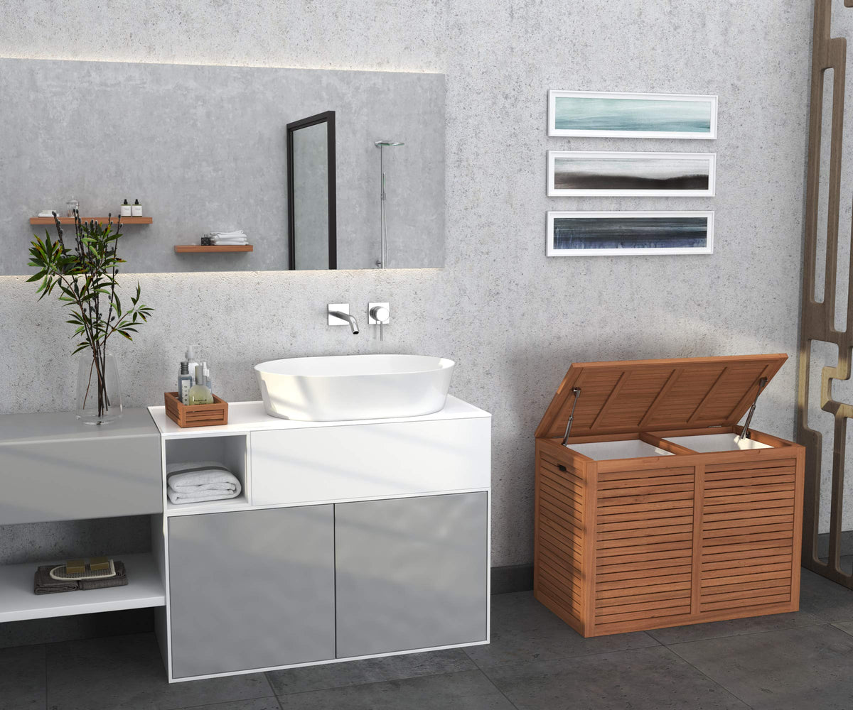 The Original Spa Double Teak Laundry or Storage Hamper
