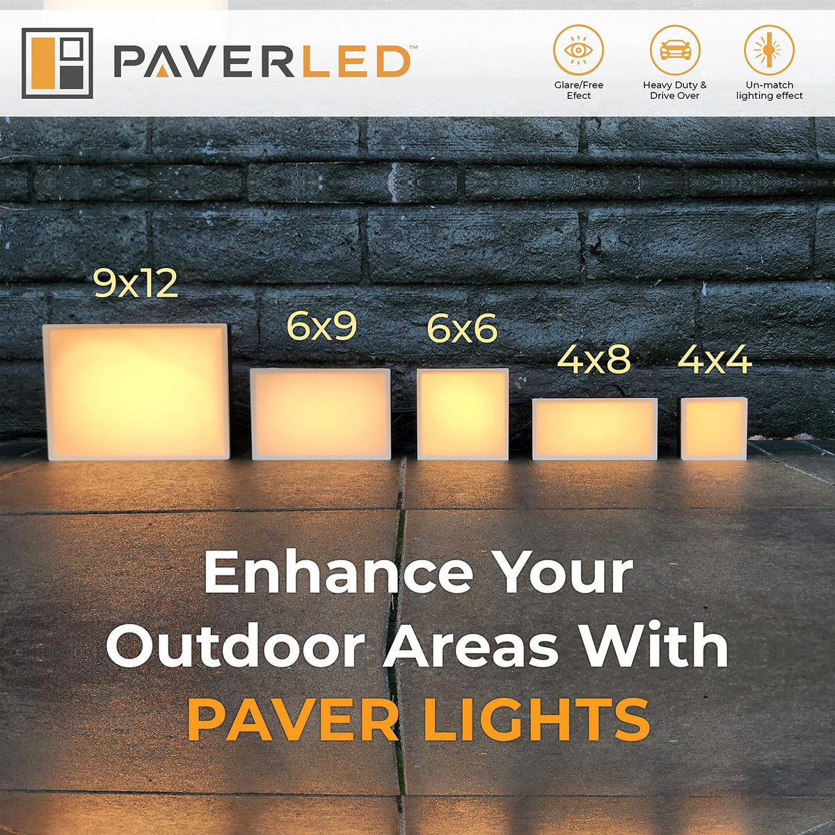 LUMENGY Paver Light 6X9 Inch (5.82 x 8.85 inches) 2700K, Brick Lighting for Pavers, Driveways, Pathways, Patios, Inground & Garden, 12V Waterproof, Drive-Over Rated